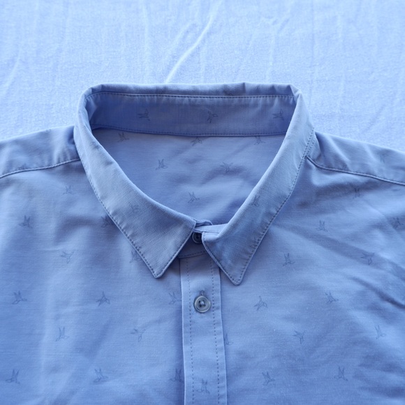 Vuori Other - Vuori Bridge Mens Button Up Shirt Size Medium Light Gray Short Sleeve Cotton